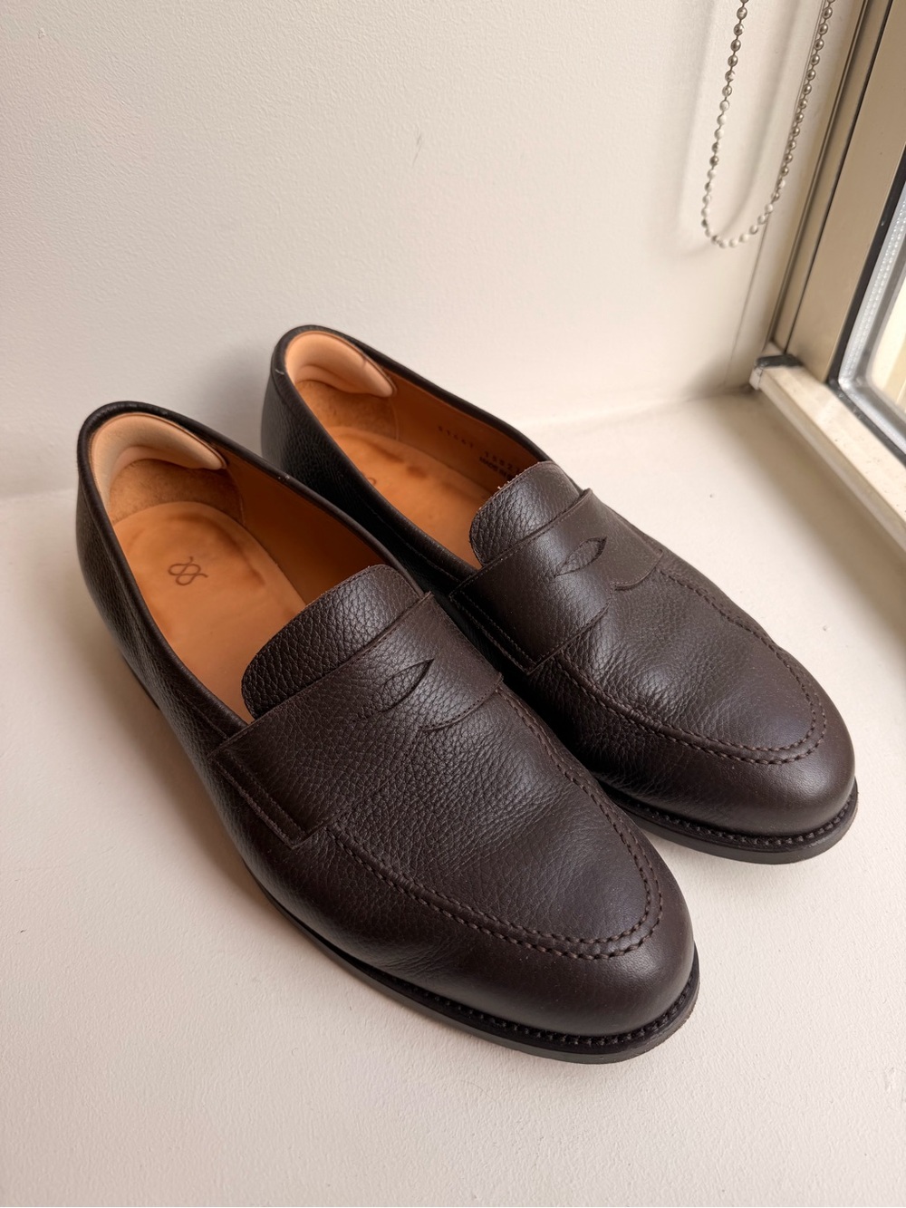MORJAS Ivy Penny Loafer Pebbled Leather in Dark Brown